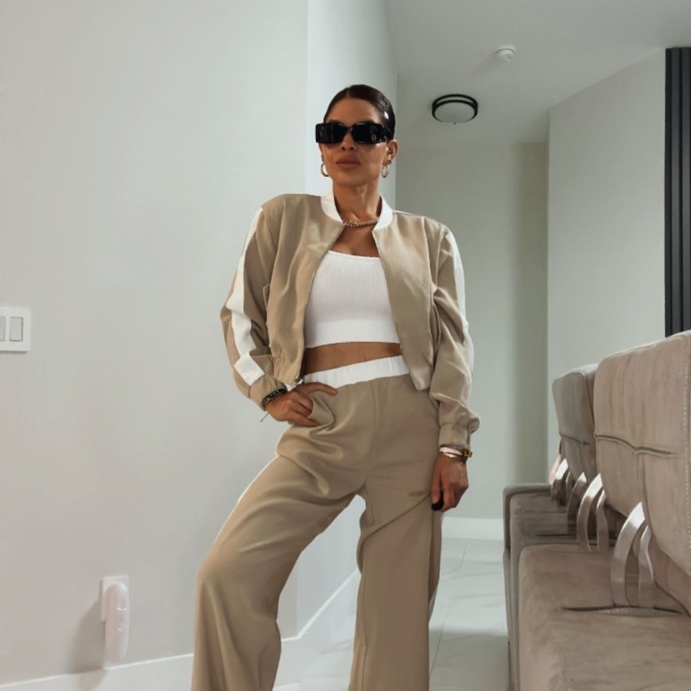 Stylish Tan Two-Piece Set